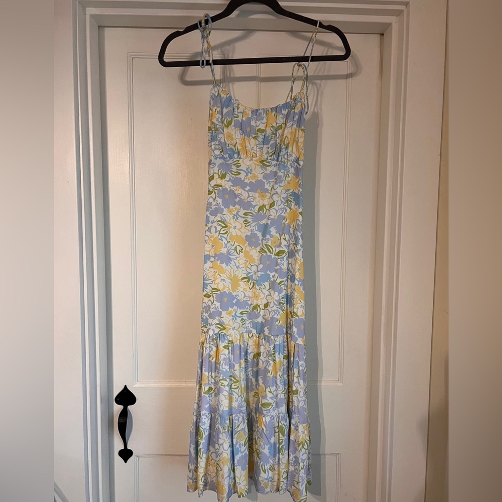 Showpo Floral Maxi Dress - Blue and Yellow